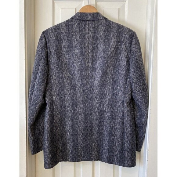 Veraci Vintage Men’s Wool Tweed Blazer Sz S Navy White Classic Academia Grandpa - Picture 3 of 16